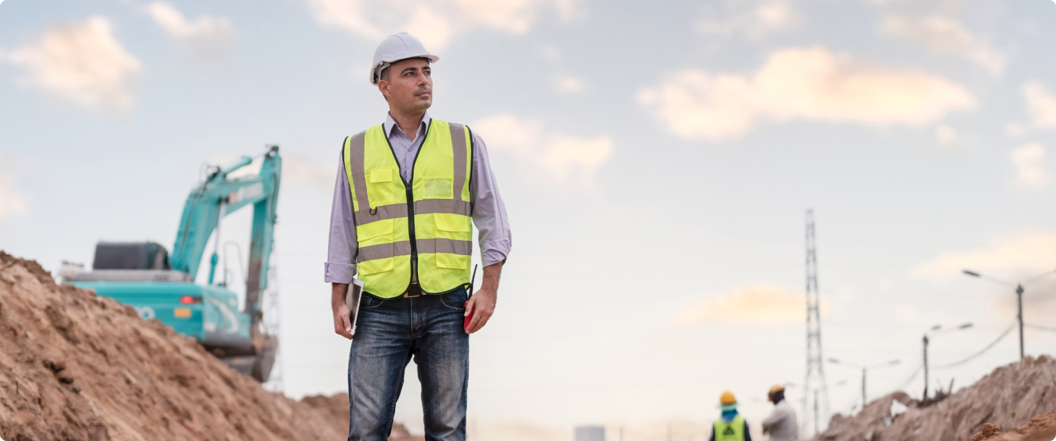 Engineer on a building site